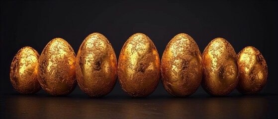 luxury Easter card with golden eggs