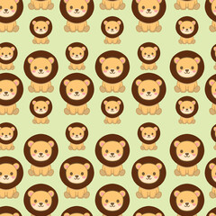 Fototapeta premium Cute lion seamless pattern