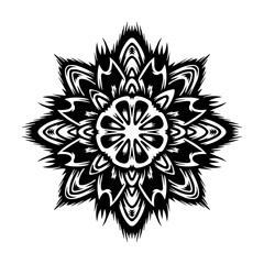 floral pattern black and white ilustration