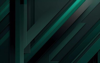 Modern hipster futuristic graphic abstract background. Dark green background with stripes. generative ai