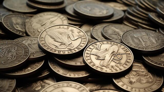 Closeup of money coins  background business finance economy concept and business growth concept