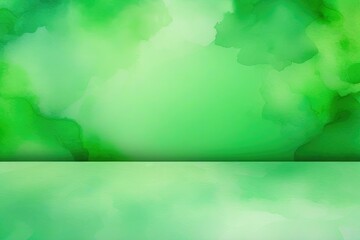 Abstract aquarel green studio background for product presentation