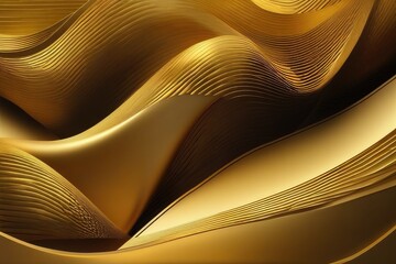 Abstract golden background with dynamic line wave