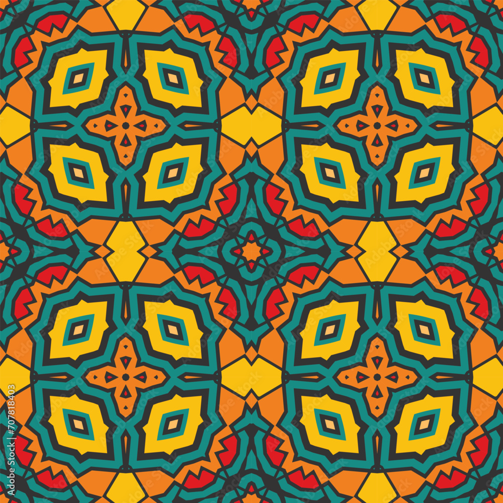 Aufkleber seamless multi-colored pattern with a fabulous composition and original color palette. version no. 1