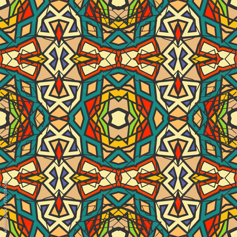 Aufkleber seamless multi-colored pattern with a fabulous composition and original color palette. version no. 5