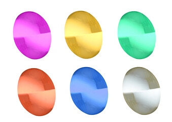 Decorative colorful Easter eggs on isolated transparent background