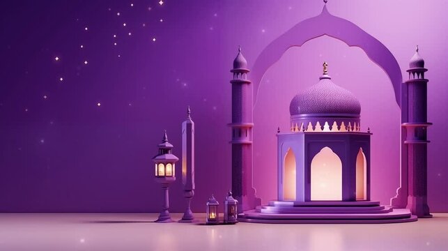 Eid Mubarak ornamental lantern background. Celebrating Ramadan Kareem, Eid al-Fitr, and Eid al-Adha with the Muslim community.