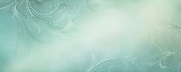 Fototapeta na wymiar Aquamarine soft pastel background parchment with a thin barely noticeable floral ornament background pattern 