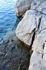 Rocky Seashore with Clear Blue Water