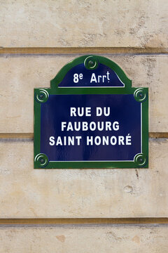 plaque de rue parisienne, Rue du faubourg Saint Honor&eacute;
