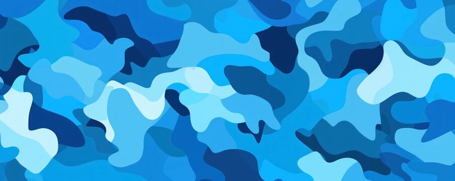 Azure camouflage pattern design poster background 