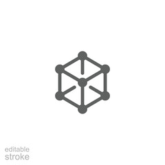 Framework icon. Simple outline style. Cloud, native, react, atom, computer technology concept. Thin line symbol. Vector illustration isolated. Editable stroke.