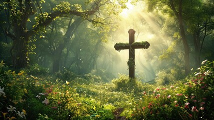 christian cross in nature