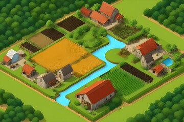 Mobile game farmland layout game design ai generation