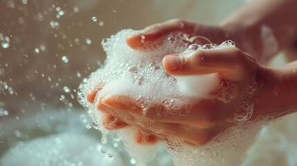 Fototapeta premium person washing hands