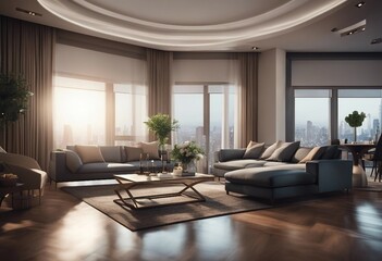 Apartment interior panorama 3d