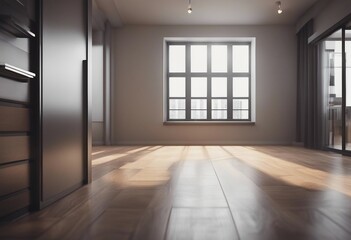 Interior of empty apartment 3d render