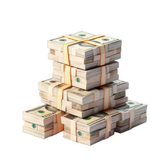 stack of banknotes cartoon style soft smooth lighting