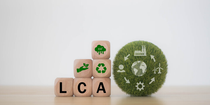 LCA on wooden blocks LCA life cycle assessment concept Assessing the environmental impacts associated with product value chains, the ISO LCA standard aims to limit climate change.