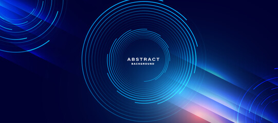 Blue abstract background, technology hi-tech futuristic template. Vector illustration - obrazy, fototapety, plakaty