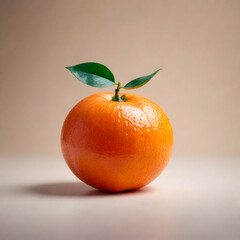 realistic tangerine on a plain background, digital art