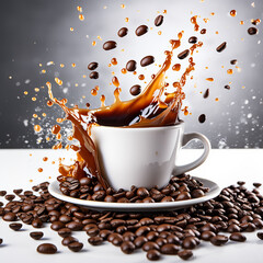 A Cup of Coffee Tea Splashes