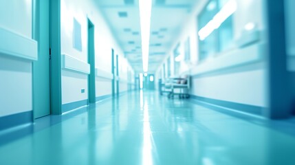 Blurred interior of hospital abstract medical. Ai generative