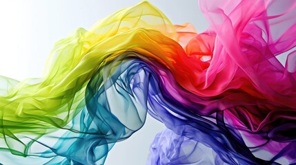 Abstract background of multicolored silk or satin waving in the wind