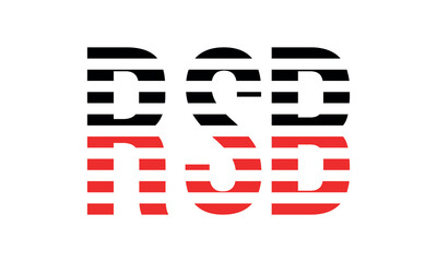 RSB three initial letter iconic line negative space minimal logo design vector template. monogram, abstract, wordmark, business, typography, minimalist, brand, company, flat, modern, unique, simple