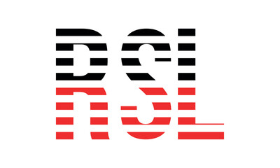 RSL three initial letter iconic line negative space minimal logo design vector template. monogram, abstract, wordmark, business, typography, minimalist, brand, company, flat, modern, unique, simple