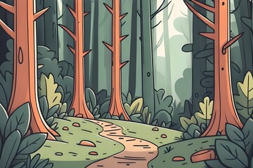 Forest illustration ai generation