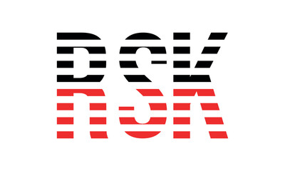 RSK three initial letter iconic line negative space minimal logo design vector template. monogram, abstract, wordmark, business, typography, minimalist, brand, company, flat, modern, unique, simple