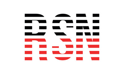 RSN three initial letter iconic line negative space minimal logo design vector template. monogram, abstract, wordmark, business, typography, minimalist, brand, company, flat, modern, unique, simple