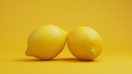 Dos limones sobre fondo amarillo