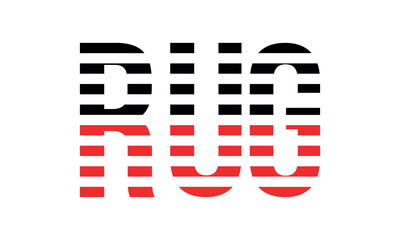 RUG three initial letter iconic line negative space minimal logo design vector template. monogram, abstract, wordmark, business, typography, minimalist, brand, company, flat, modern, unique, simple