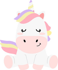 Cute unicorn Character Design cartoon