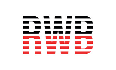 RWB three initial letter iconic line negative space minimal logo design vector template. monogram, abstract, wordmark, business, typography, minimalist, brand, company, flat, modern, unique, simple