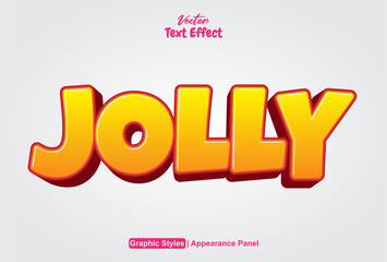 jolly text effect with graphic style and editable.