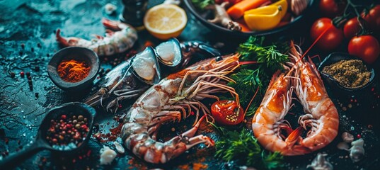 Design a culinary banner featuring appetizing food photography and space for menu highlights or special offers. - Generative AI