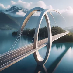 Foto auf Acrylglas Helix-Brücke bridge over the river