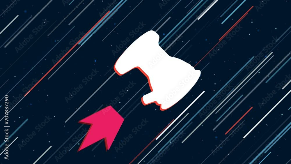 Poster sanding machine symbol flies through the universe on a jet propulsion. the symbol in the center is s
