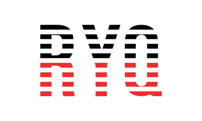 RYQ three initial letter iconic line negative space minimal logo design vector template. monogram, abstract, wordmark, business, typography, minimalist, brand, company, flat, modern, unique, simple