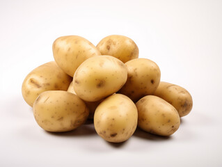 pile of potatoes isolated on white background