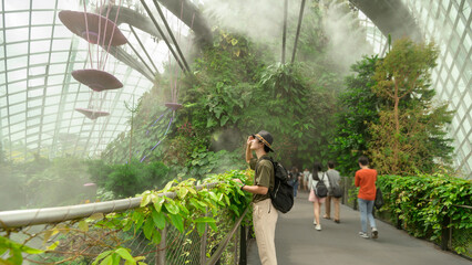 Cloud Forest dome environment at Gardens by the Bay Singapore