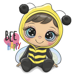 Cute Cartoon girl in a bee costume