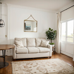 Fototapeta premium modern living room with interior design with white sofa