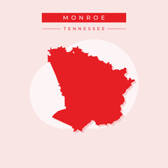 Vector illustration vector of Monroe map Tennessee