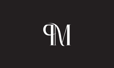 PM, MP, M, P Abstract Letters Logo Monogram	