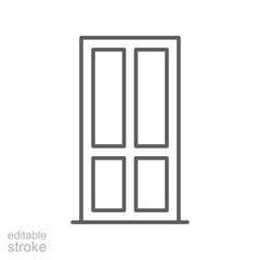 Window icon. Simple outline style. Window frame, square, construction, room, house, home interior concept. Thin line symbol. Vector illustration isolated. Editable stroke.