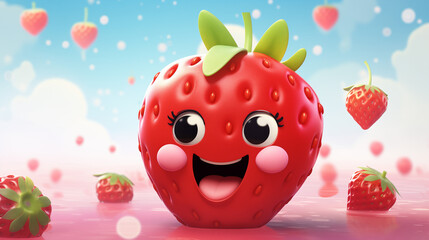 Fototapeta premium Adorable Strawberry illustration